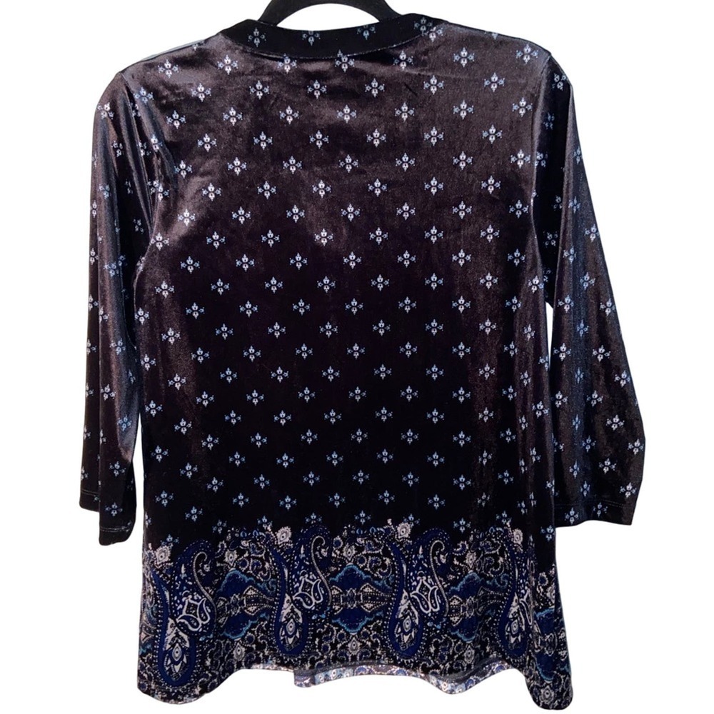 Croft & Barrow Pleated Velvet-like Top | Small - Picture 2 of 6